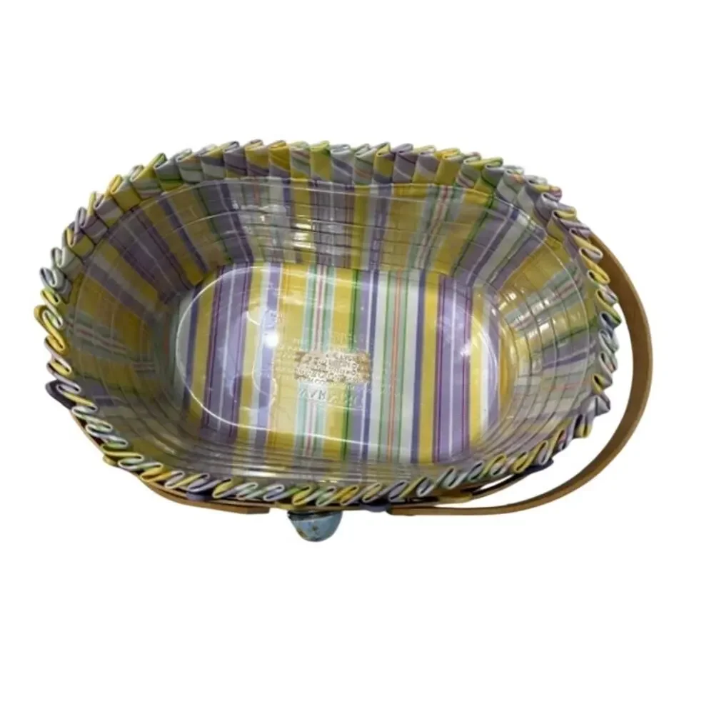 Longaberger 2007 Large Oval Picket Fence Easter Basket Liner Protector Trinket